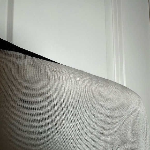 St. John Red, Black, and White Striped Cardigan - Picture 15 of 16